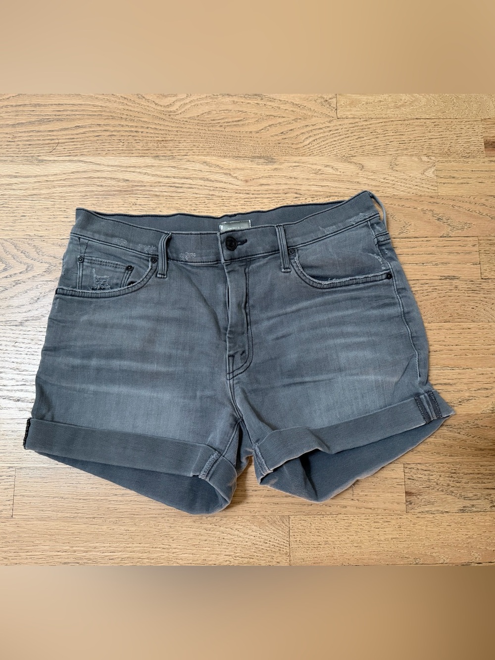MOTHER Charcoal Denim Shorts